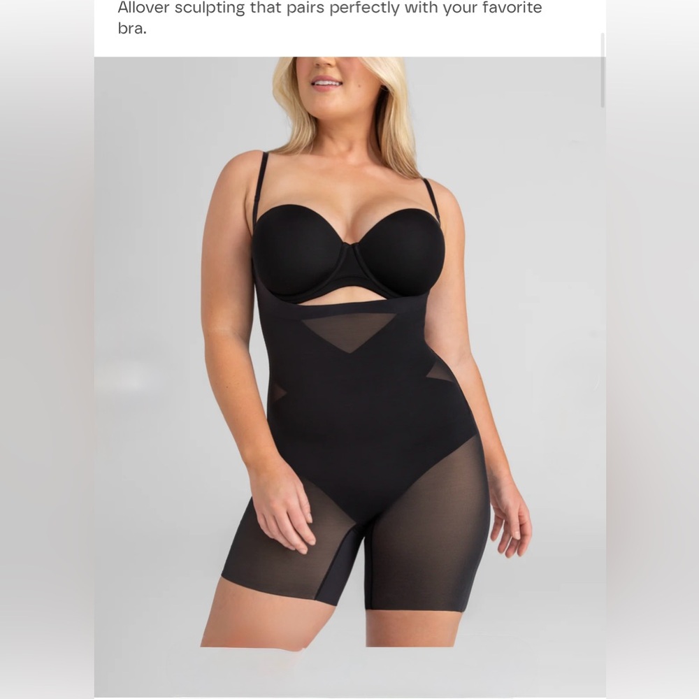 NWOT Honeylove Open-Bust Mid-Thigh Bodysuit Color Vamp Size XL